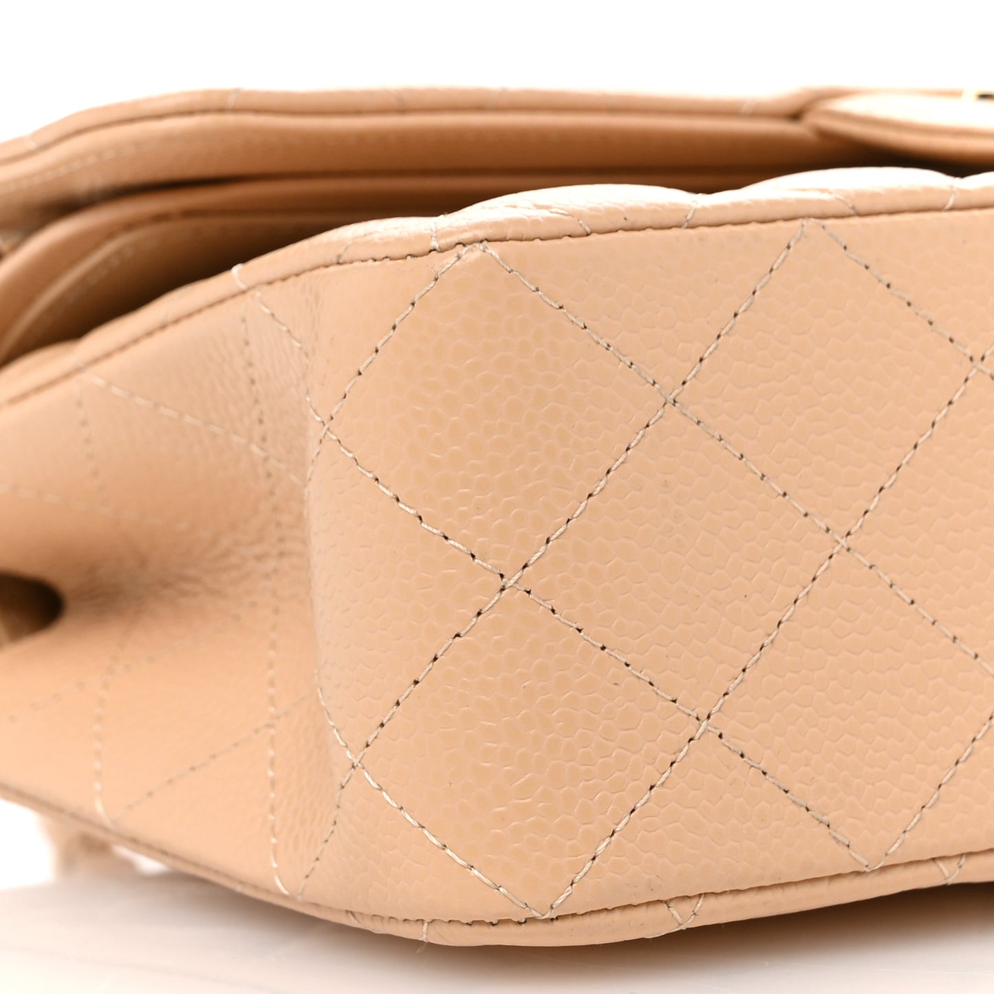 Caviar Quilted Small Double Flap Dark Beige