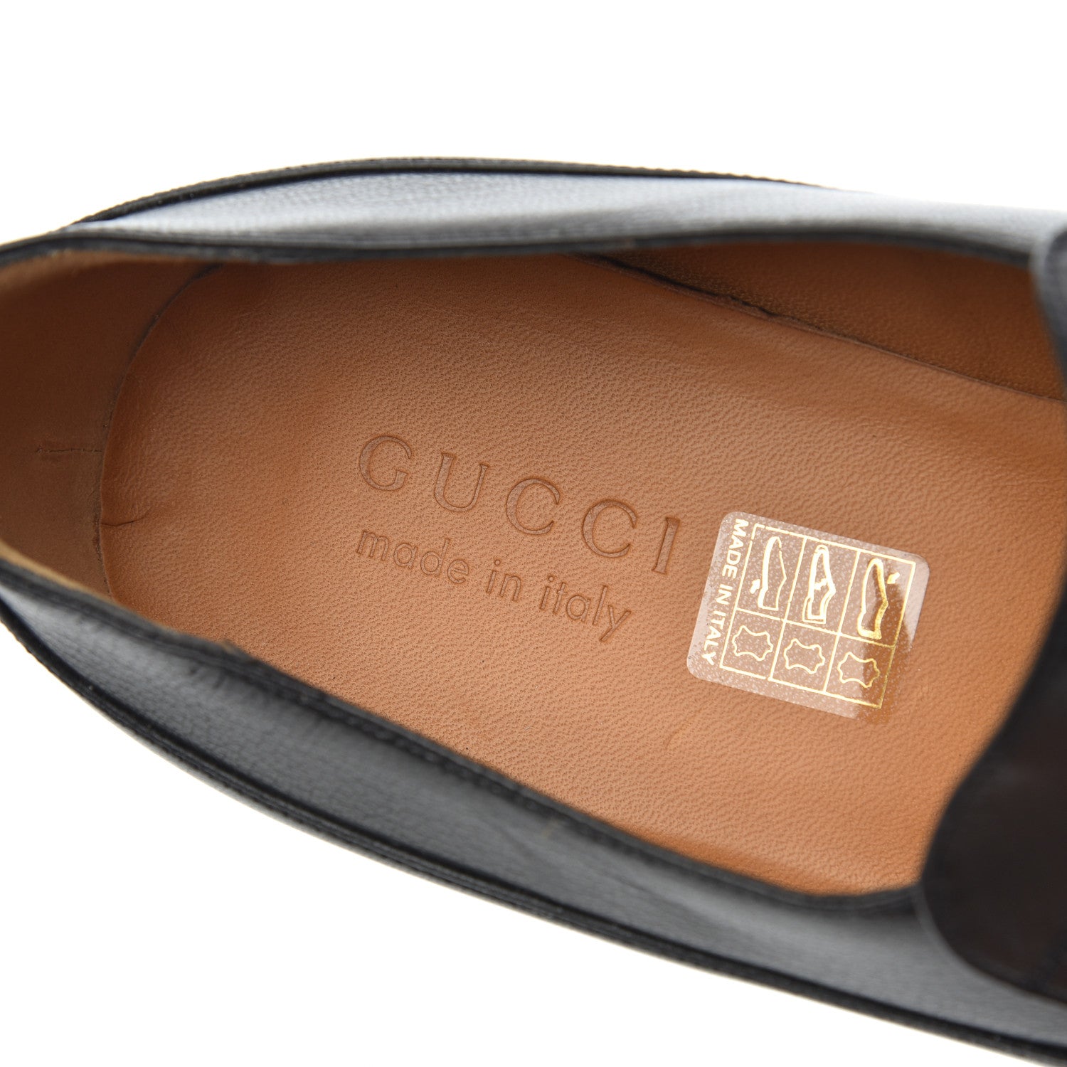 Gucci Goatskin Mens Chain Mid Heel Loafers 11 Black 6 of 13