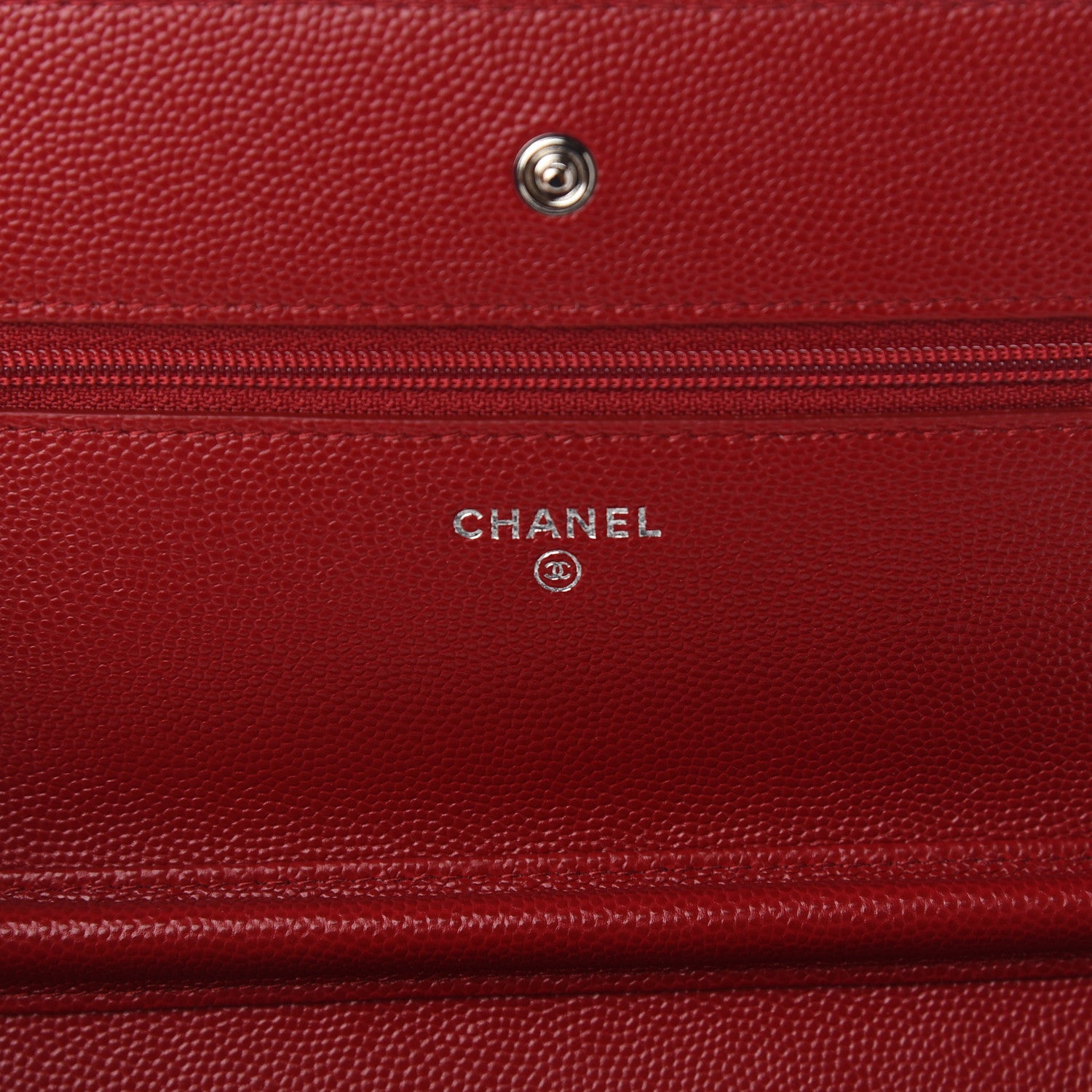 Chanel Caviar Quilted Wallet On Chain WOC Red 6 of 10