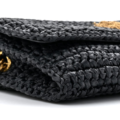 Saint Laurent Raffia Monogram Tassel Kate 99 Black 10 of 11