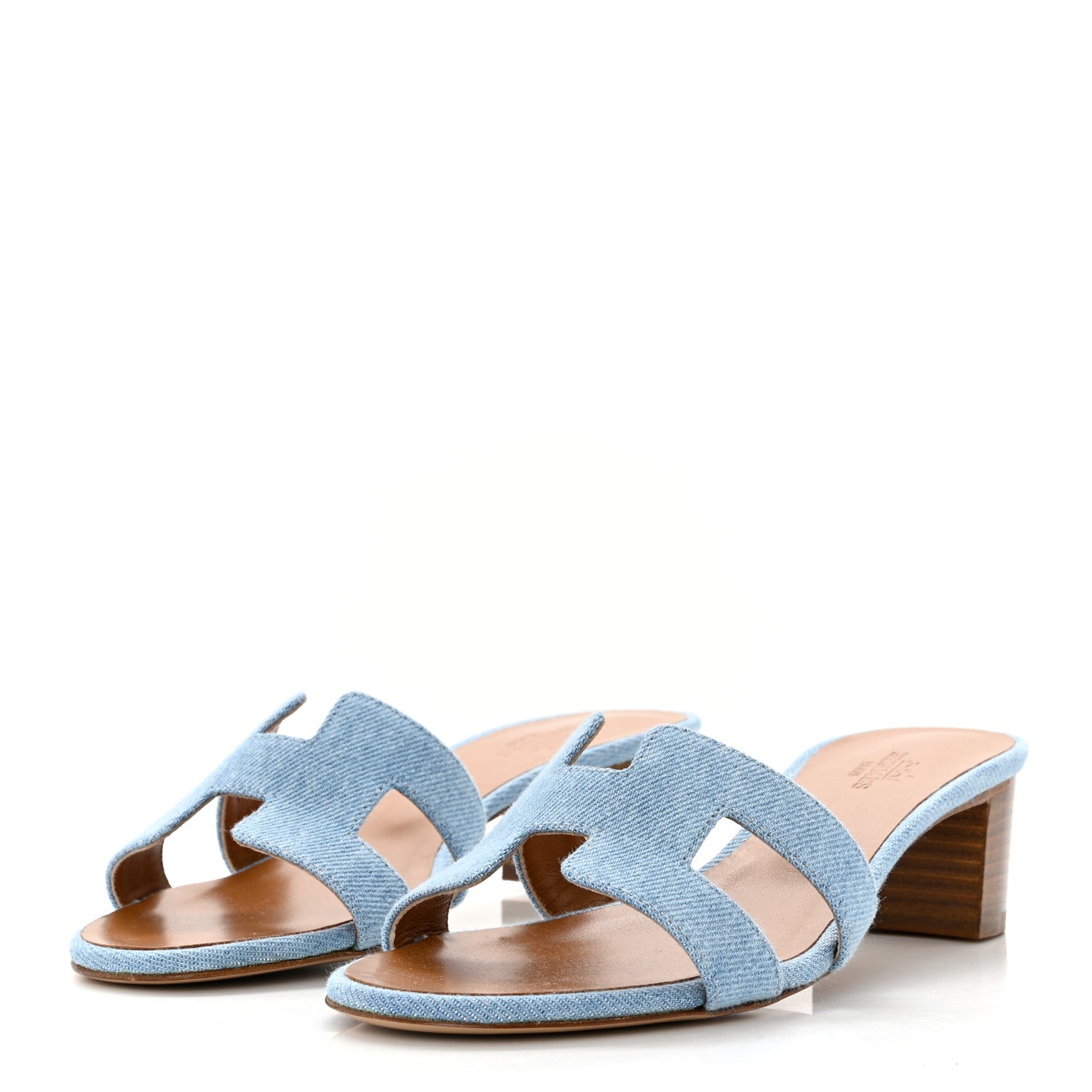 Hermes Denim Oasis Sandals 36.5 Bleu Clair 3 of 9