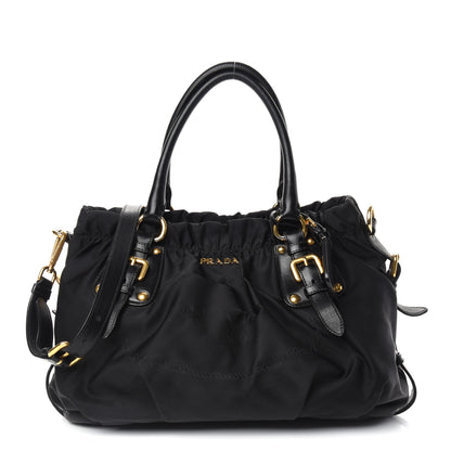 Prada Tessuto Nylon Jacquard Logo Tote Black 1 of 9