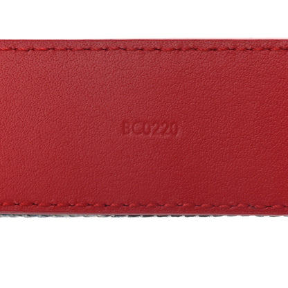 Louis Vuitton Denim Damier Monogram Patchwork 30mm Iconic Reversible Belt 80 32 Blue Rouge 6 of 11