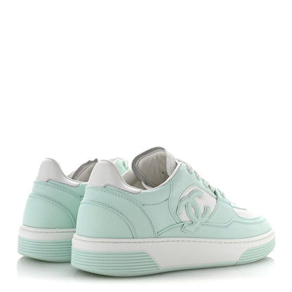Chanel Cotton Sneakers 41 Light Turquoise White 5 of 10