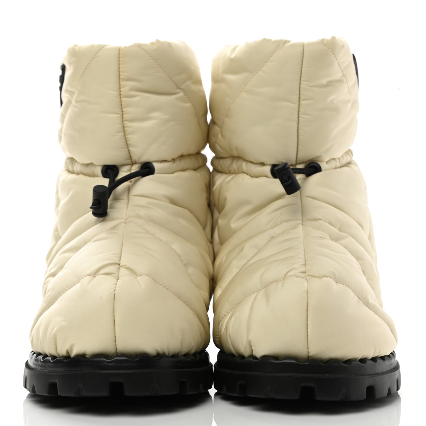 Re-Nylon Piuma Triangle Logo Padded Drawcord 20mm Snow Boots 37 Avorio