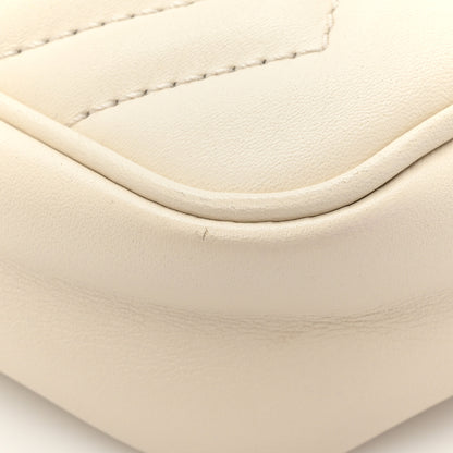 Gucci Calfskin Matelasse Super Mini GG Marmont Shoulder Bag White 10 of 18