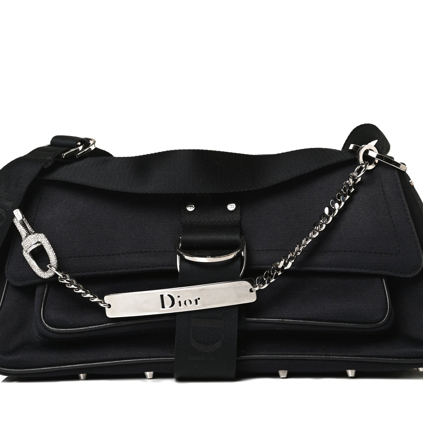 Silk Jersey Crystal Hardcore Clutch Black