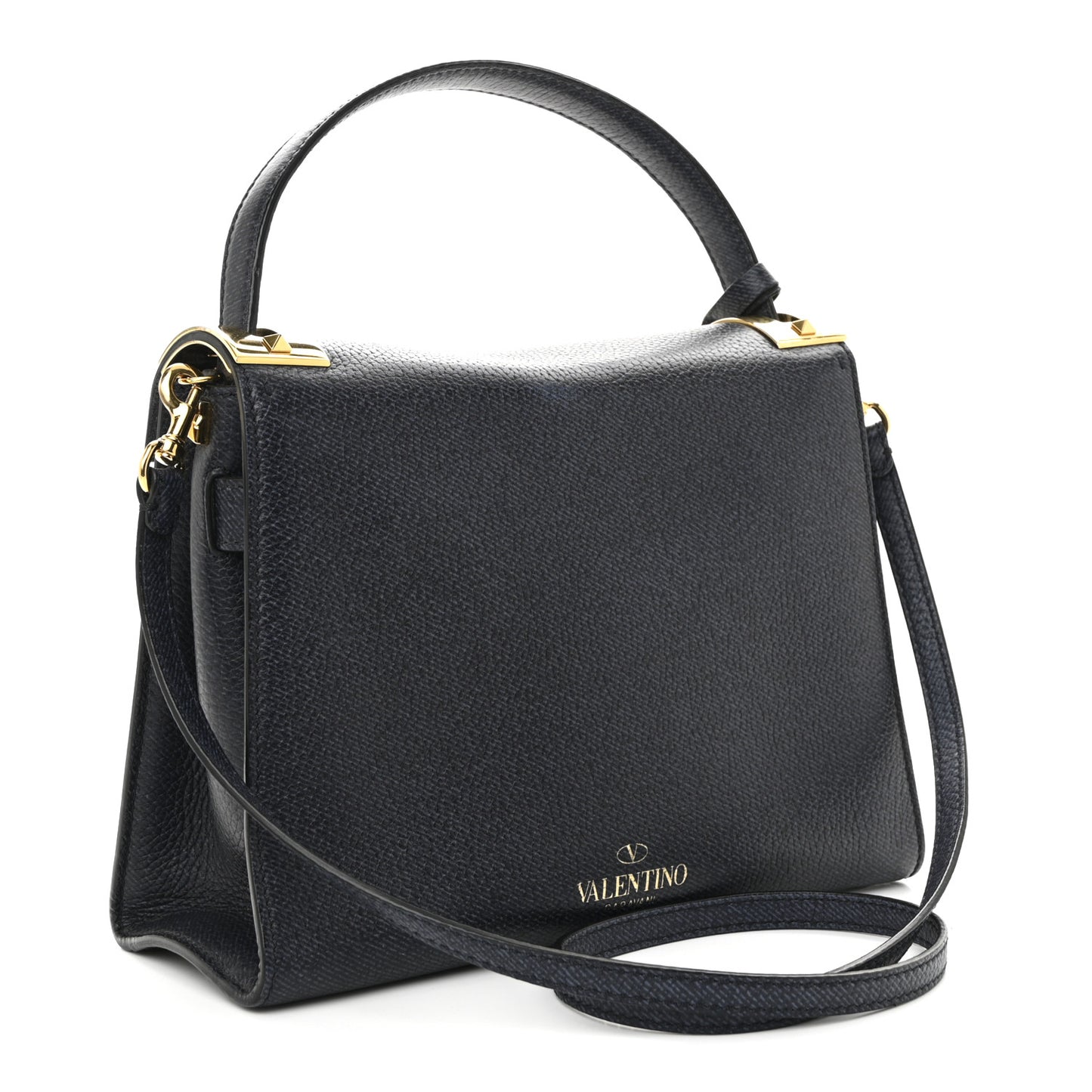 Grainy Calfskin Small My Rockstud Frame Bag Deep Denim