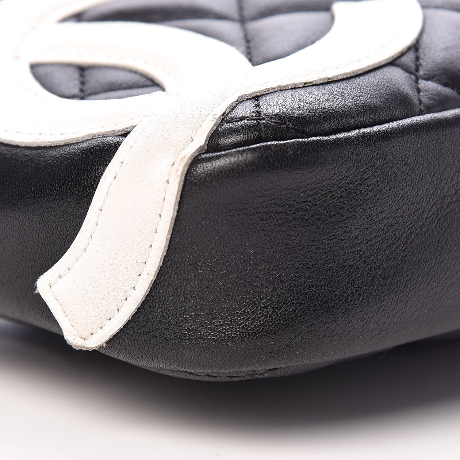 Chanel Calfskin Quilted Cambon Pochette Black White 9 of 12