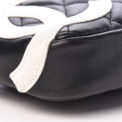 Chanel Calfskin Quilted Cambon Pochette Black White 9 of 12