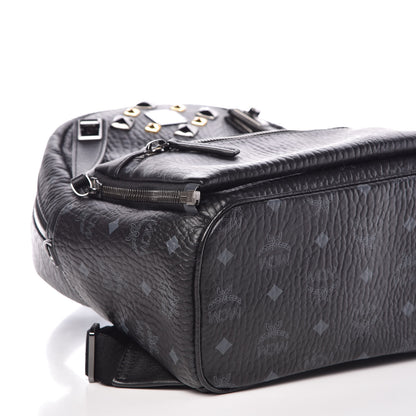 MCM Visetos Studded Small Dual Stark Backpack Black 9 of 12