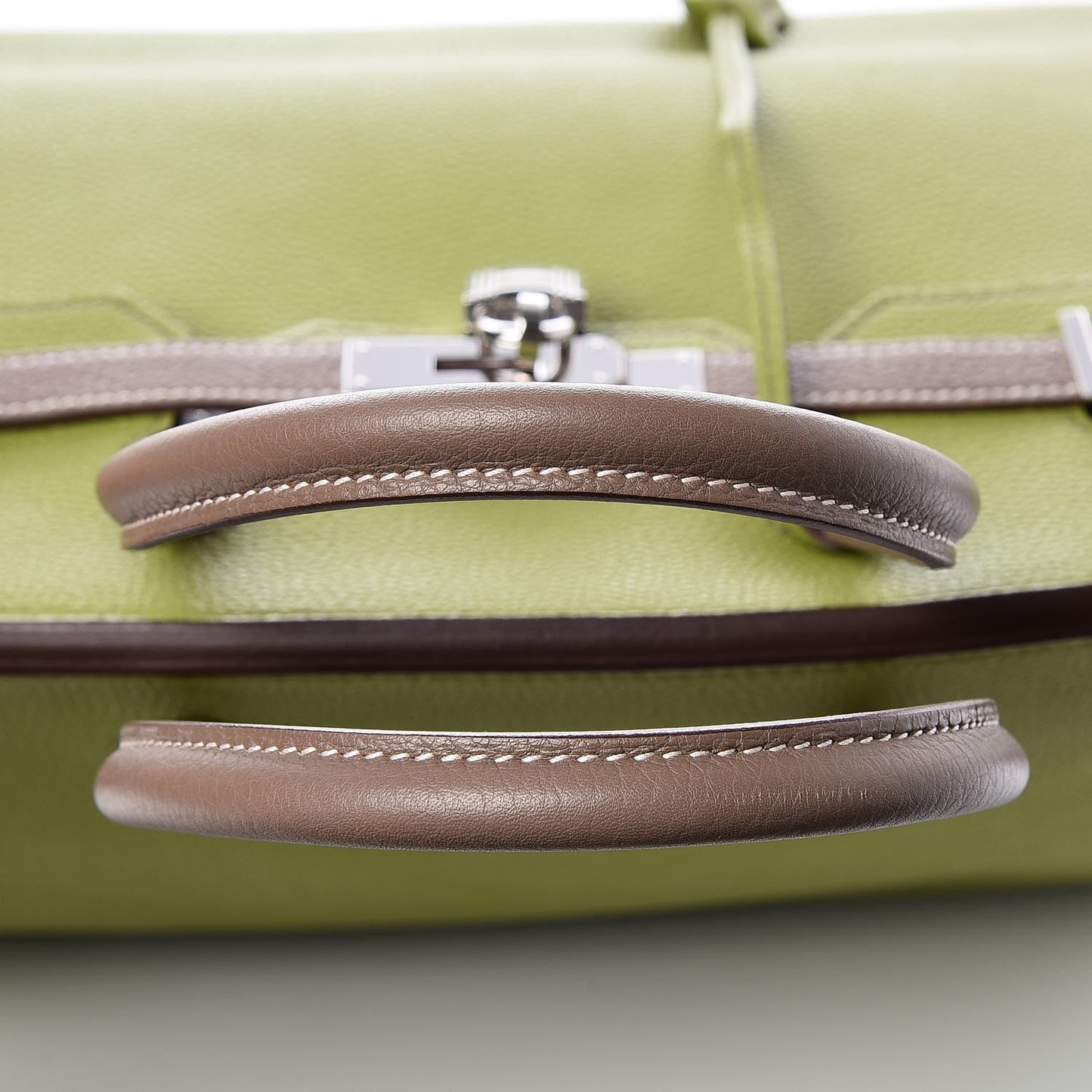 Togo Bi Color Horseshoe Birkin 35 Vert Anis Etoupe