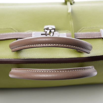 Hermes Togo Bi Color Horseshoe Birkin 35 Vert Anis Etoupe 26 of 35