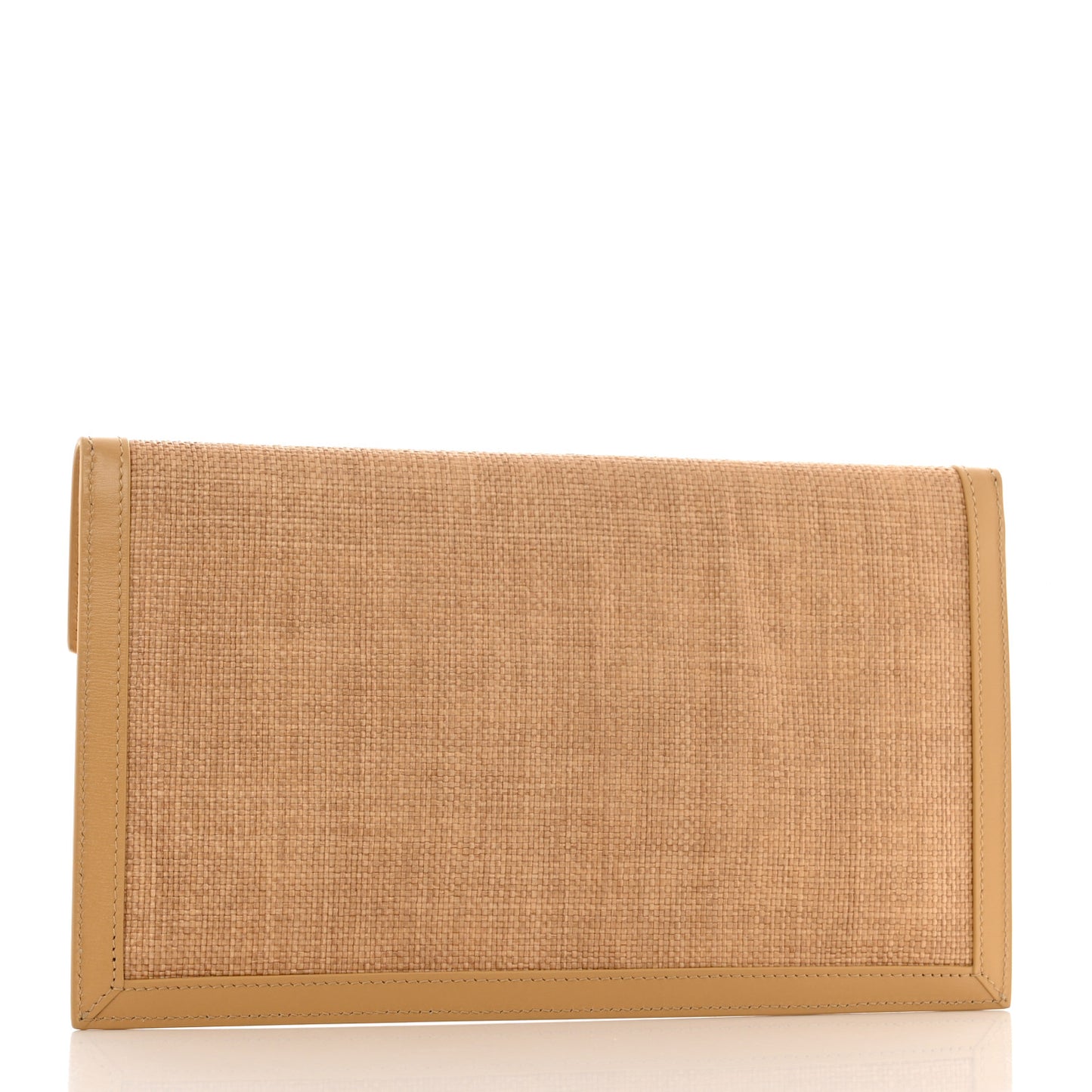 Micro Raffia Uptown Pouch Natural Hay Blush