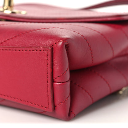 Chanel Calfskin Chevron Stitched Coco Waist Bag Red 10 of 11