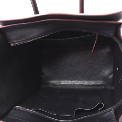 Celine Smooth Calfskin Mini Luggage Black Pink Trim 4 of 11