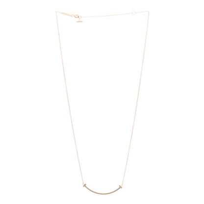 Tiffany 18K Rose Gold Small T Smile Pendant Necklace 2 of 5