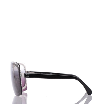 Chanel Rimless Shield Sunglasses 4243 Gradient Gray Black 3 of 7