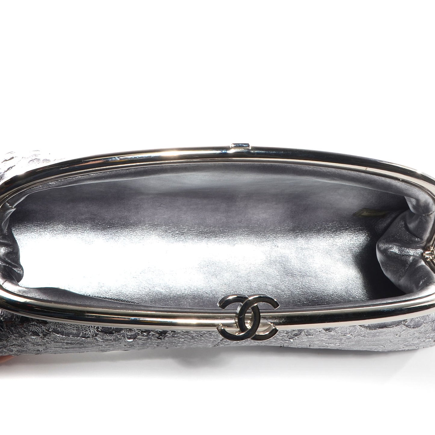 Python Timeless Clutch Dark Silver