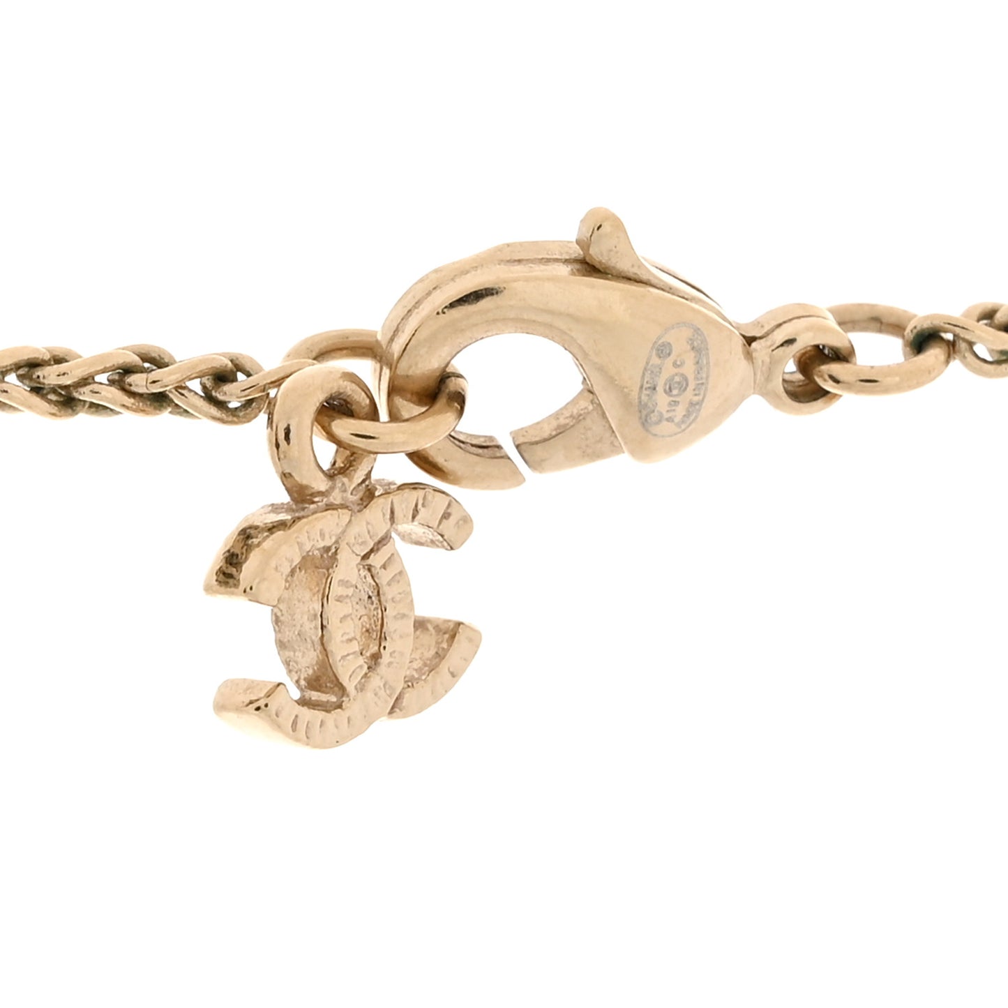 Pearl CC Pendant Necklace Gold