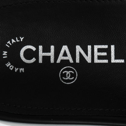 Chanel Tweed Lambskin Chain Flat Sandals 40 Black Multicolor 7 of 7