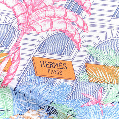 Hermes Silk Faubourg Tropical Scarf 90 Bleu Jean Vert Jaune Sofre 2 of 4