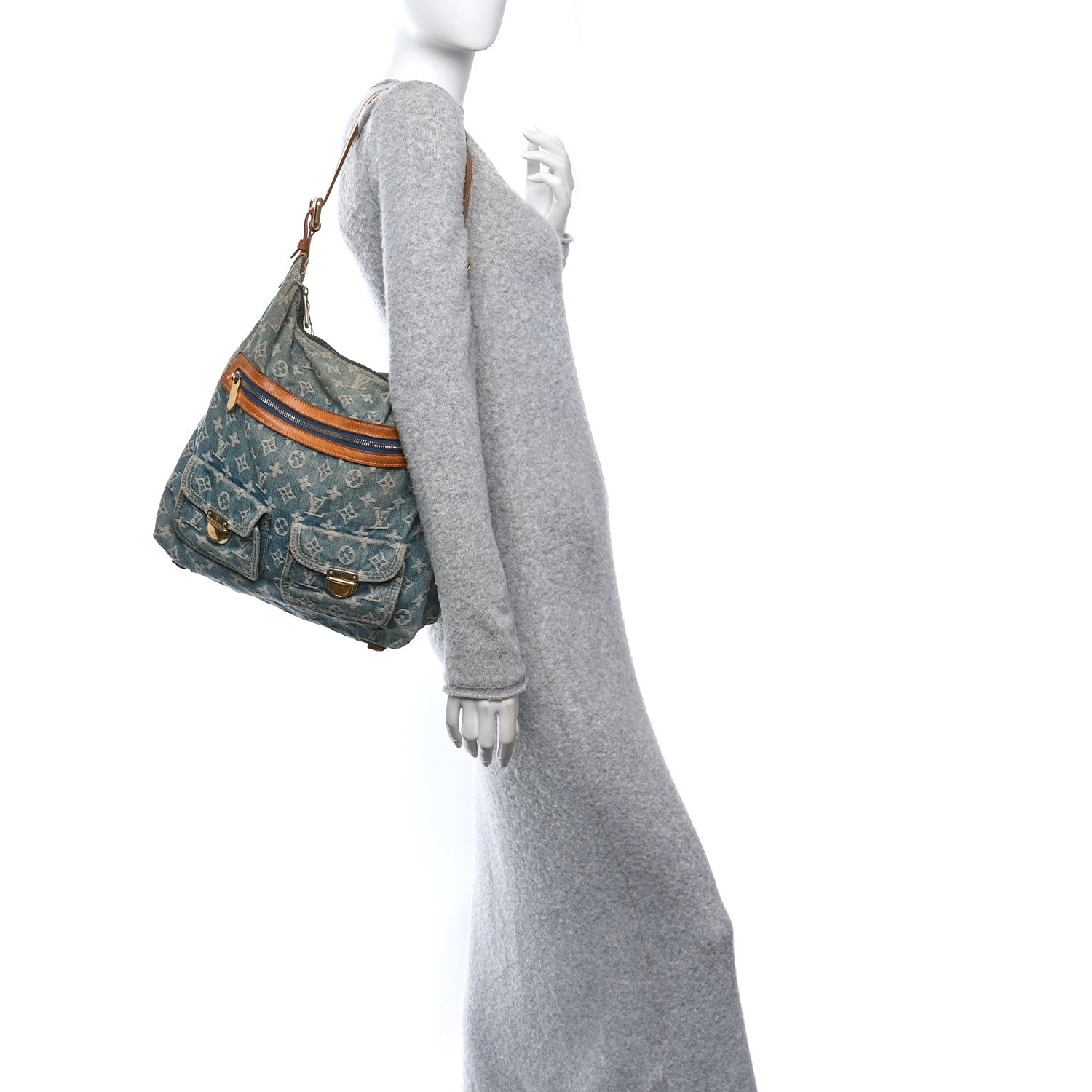 Louis Vuitton Denim Monogram Baggy GM Blue 2 of 13