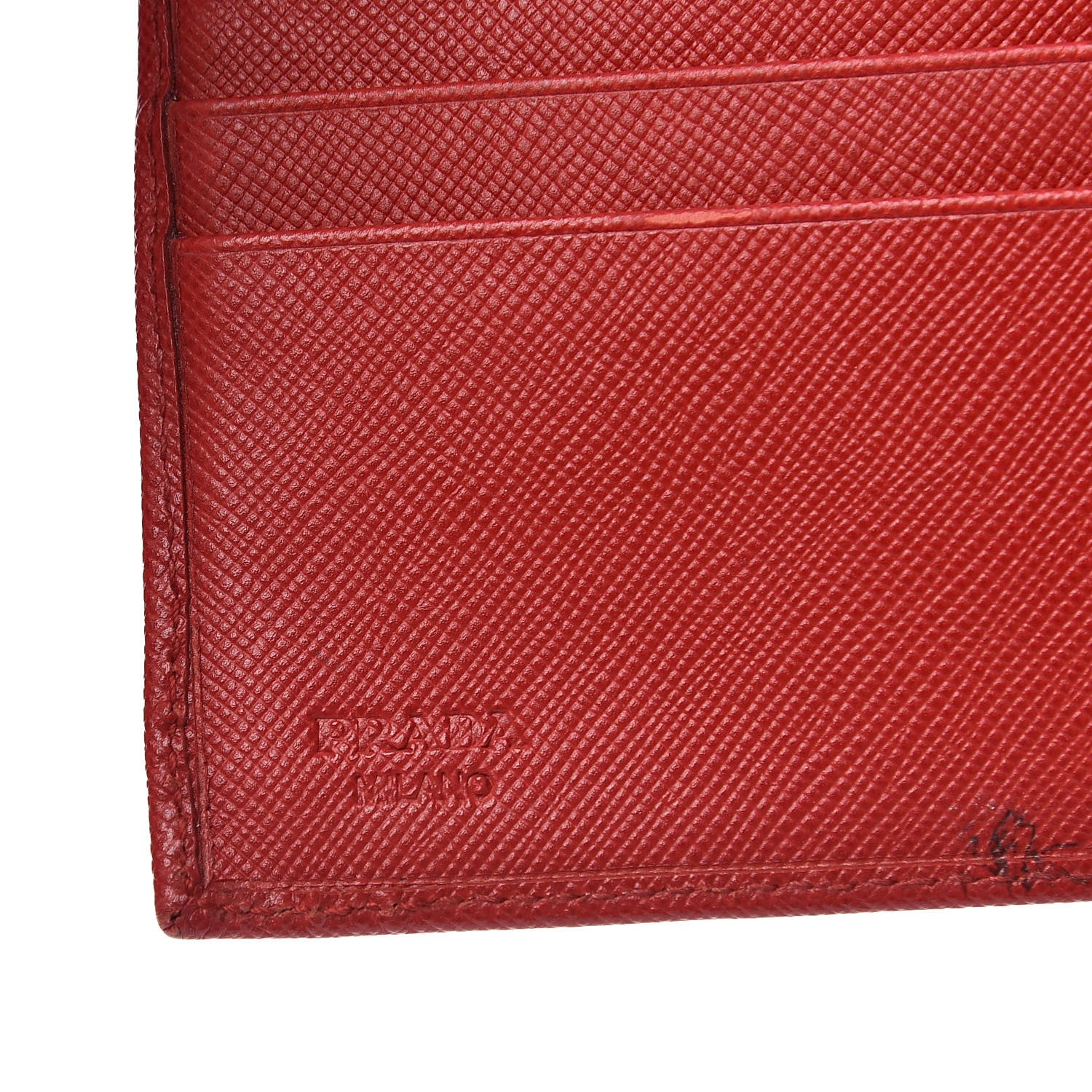 Prada Saffiano Metal Flap Wallet Fuoco 6 of 14