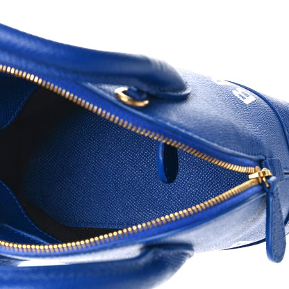 Balenciaga Signature Grained Calfskin Logo XXS Ville Top Handle Bag Bleu Roi White 5 of 8