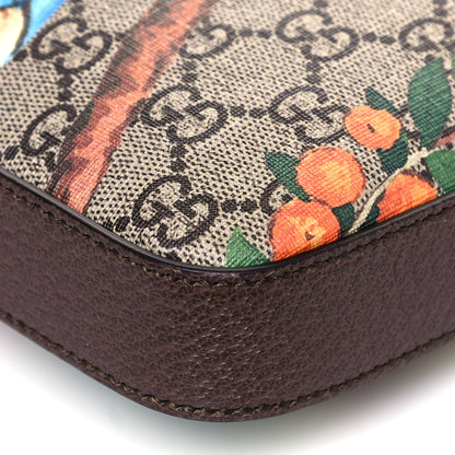 Gucci GG Supreme Monogram Tian Web Medium Flat Messenger Beige Multicolor New Acero 9 of 13