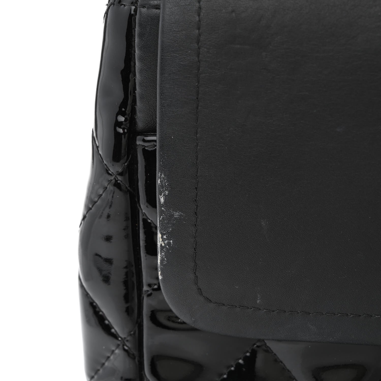 Chanel Patent Quilted Jumbo Double Flap Black 12 of 14