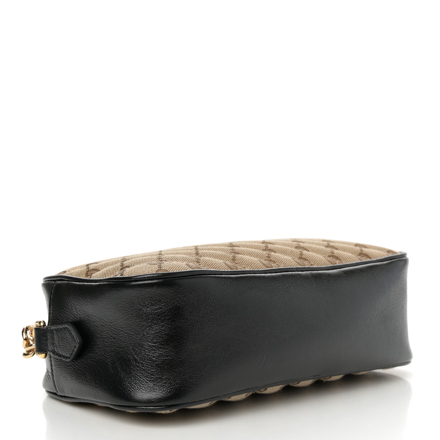 Gucci Monogram Matelasse Diagonal Small GG Marmont Chain Shoulder Bag Beige Black 4 of 13