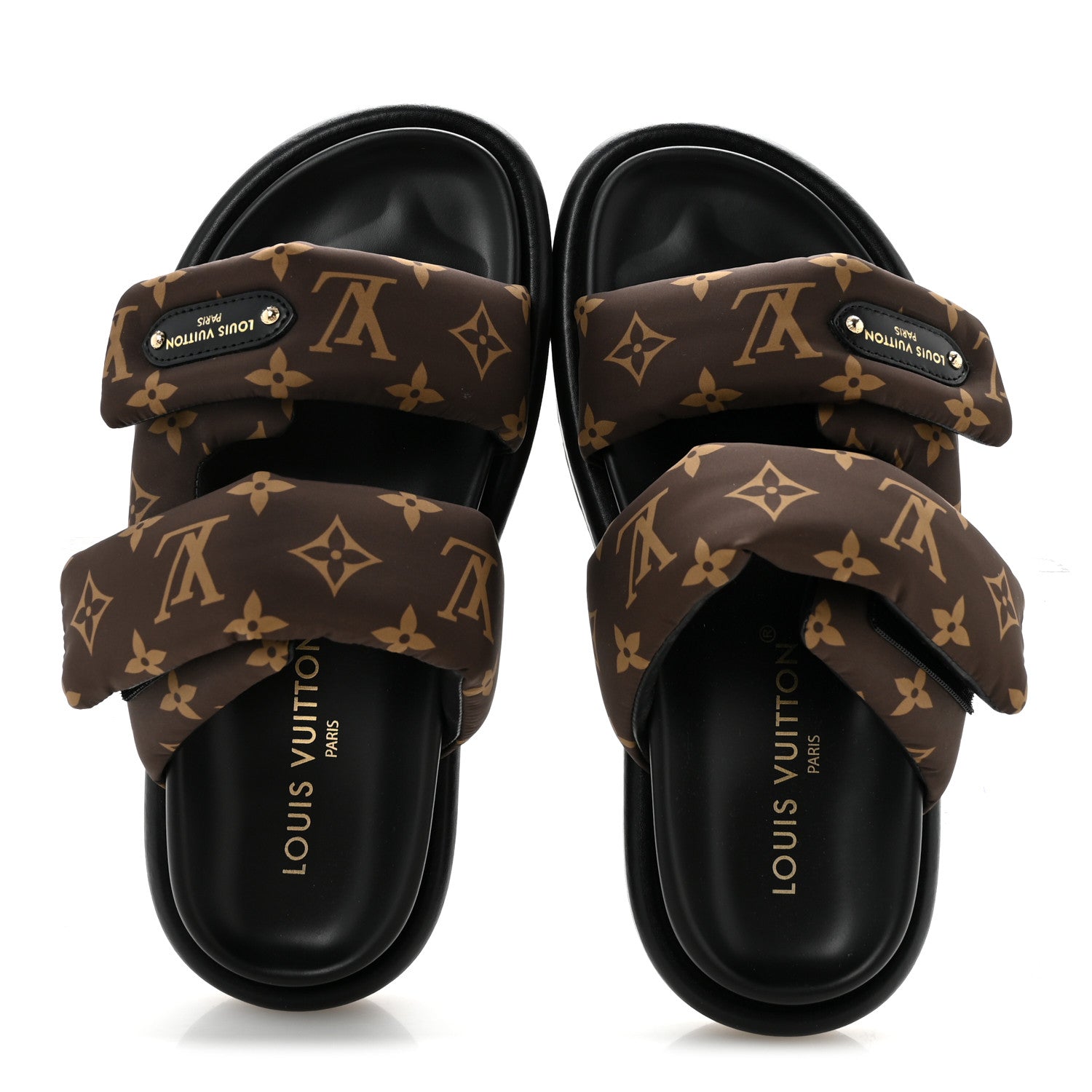 Louis Vuitton Nylon Monogram LV Pool Pillow Flat Comfort Mule 37 Cacao Brown 2 of 11