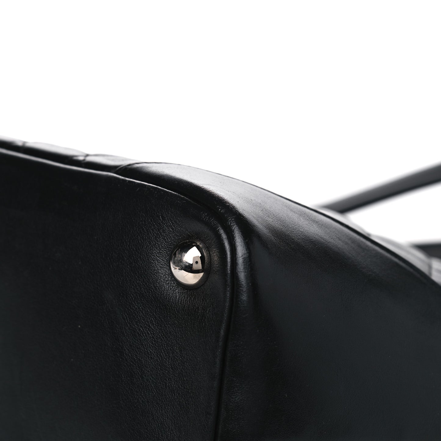 Calfskin Quilted Large Cambon Tote Black White