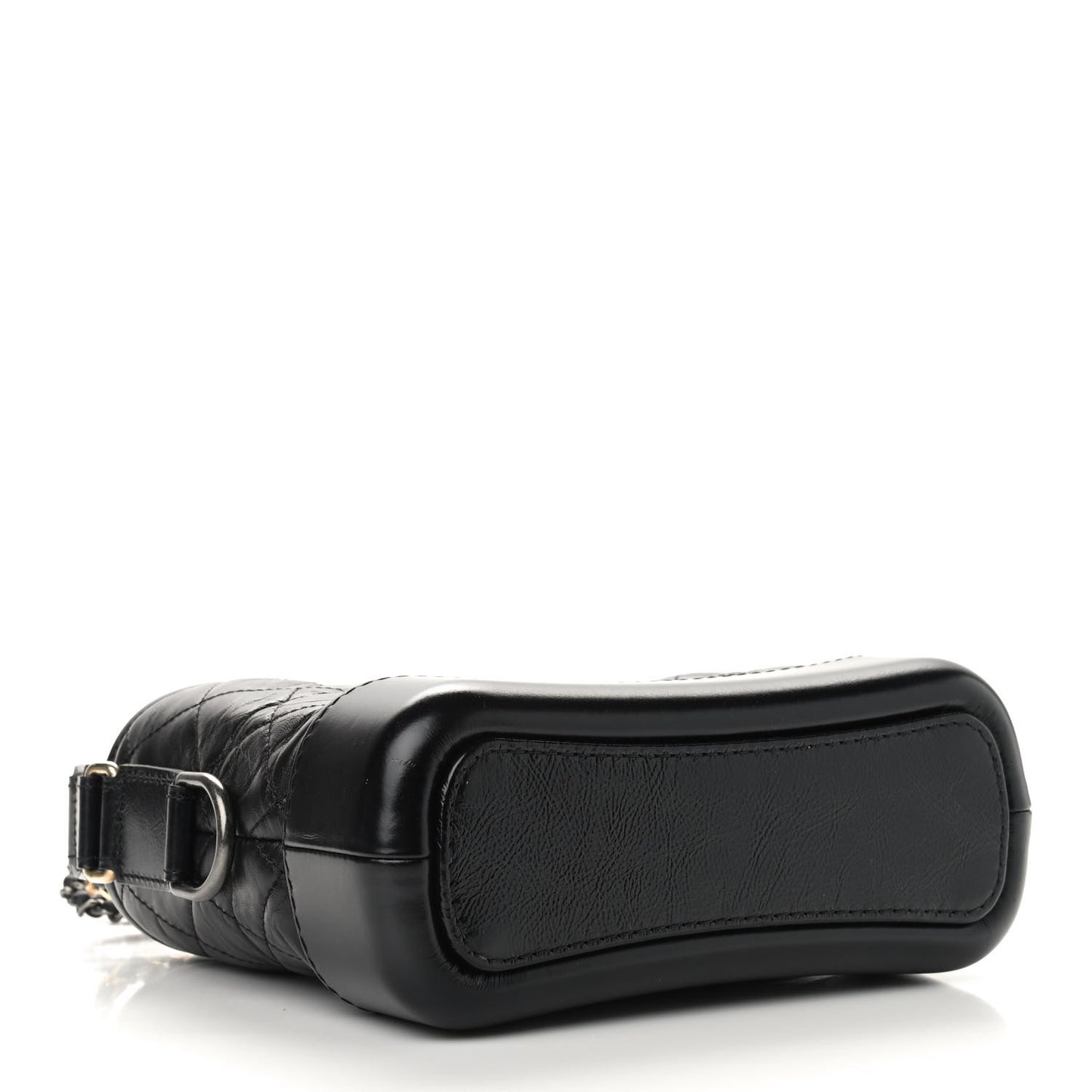 Aged Calfskin Quilted Small Gabrielle Hobo Black