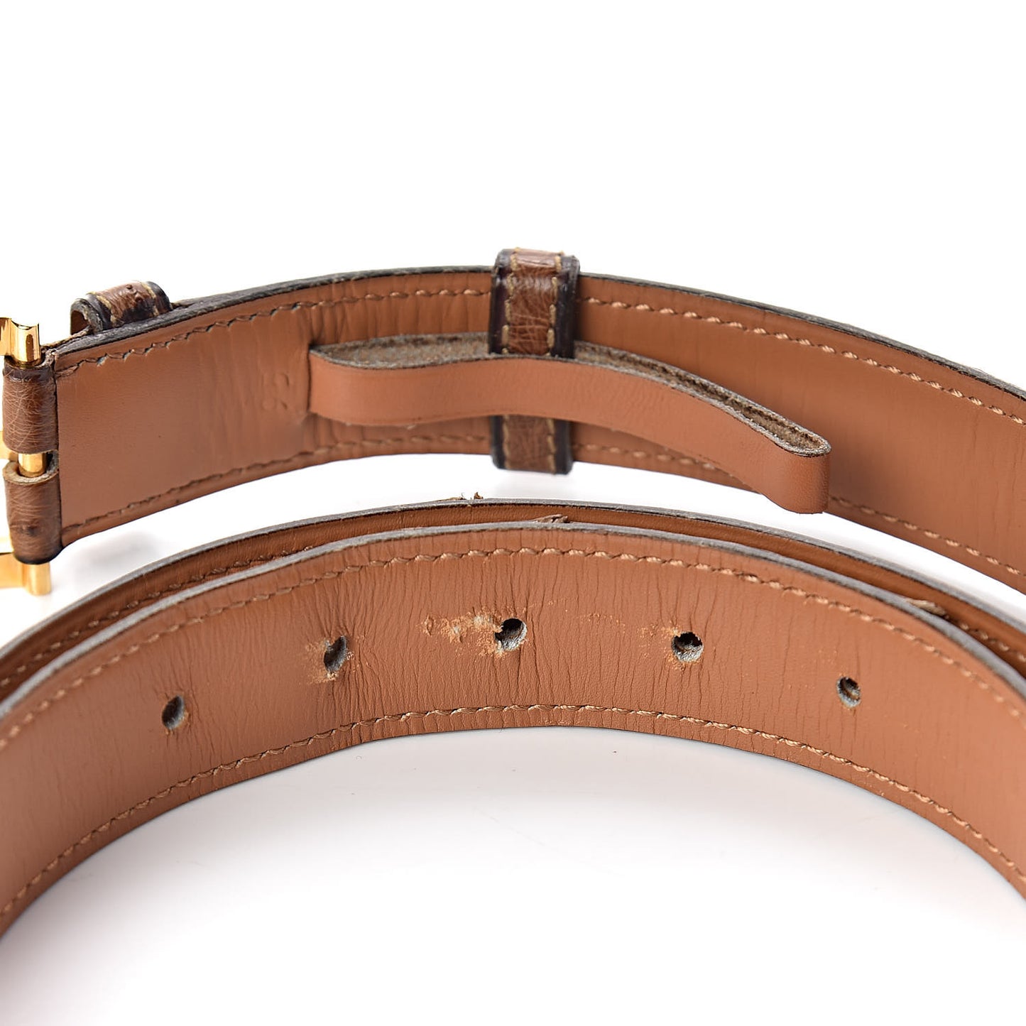 Ostrich 24mm Belt 95 Gold