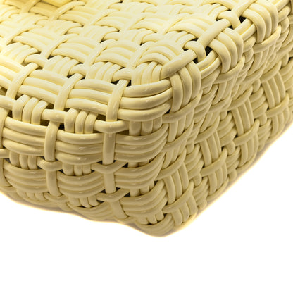 Balenciaga Varnished Faux Calfskin Braided XS Bistro Basket Pale Yellow 8 of 9