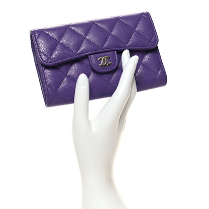 Chanel Caviar Quilted Medium Flap Wallet Purple 2 of 11