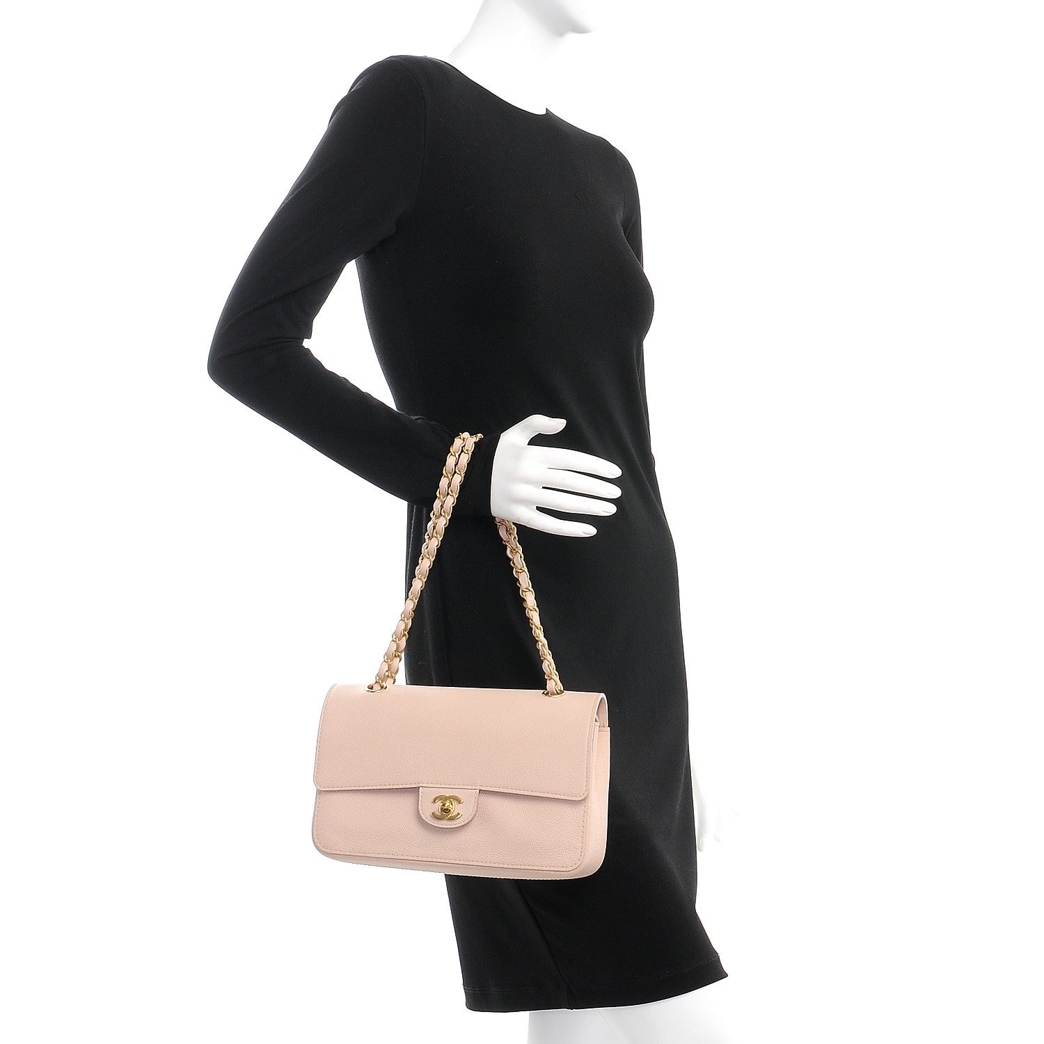 Chanel Grained Calfskin Medium Classic Pure Double Flap Nude 3 of 10