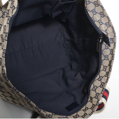 Gucci GG Monogram Large Web Handle Bucket Tote Navy 5 of 7
