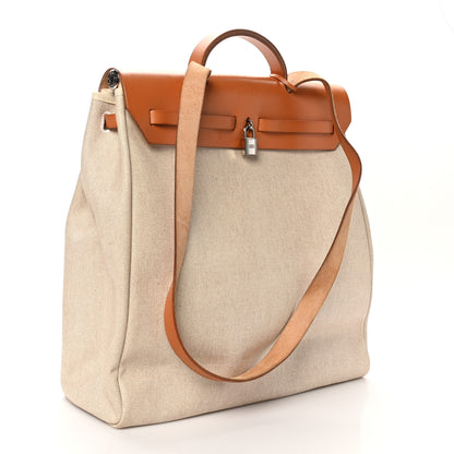 Hermes Toile Vache Calfskin Herbag 39 MM Natural 4 of 15