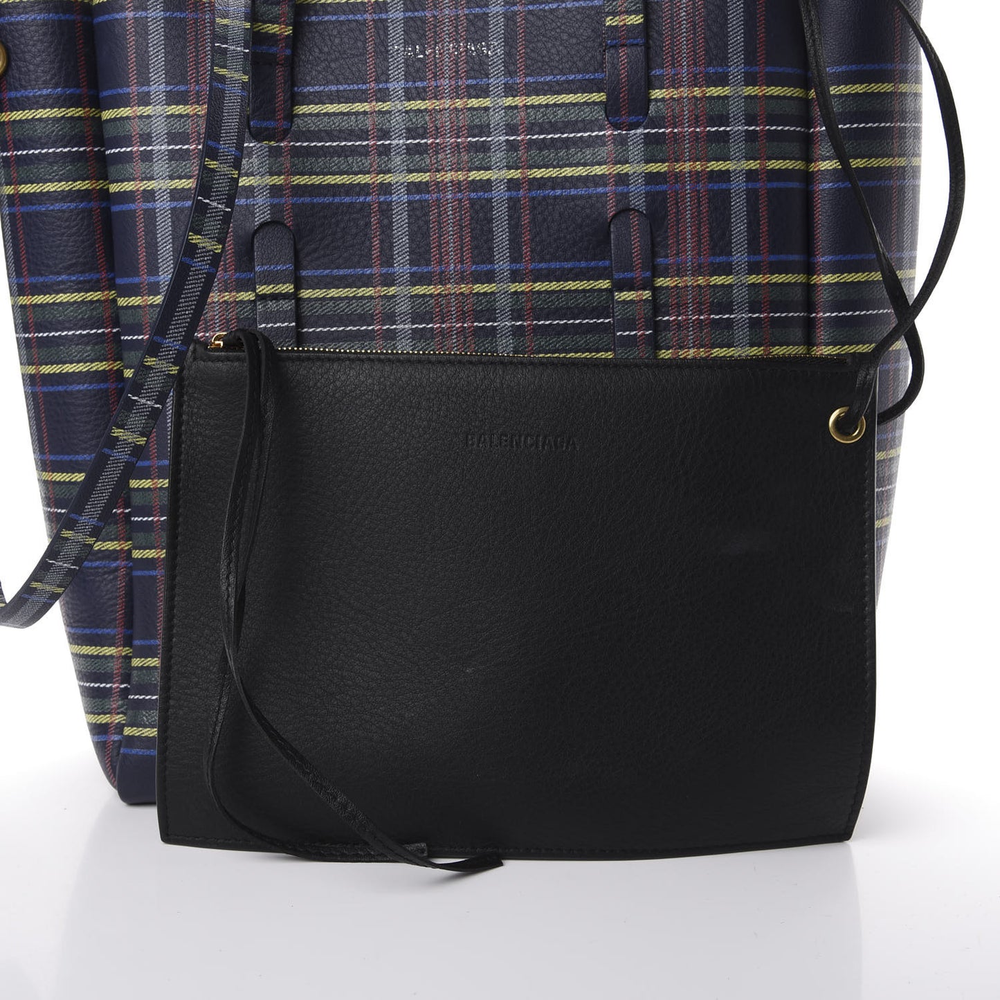 Calfskin Plaid XS Everyday Tote Bleu Navy Jaune