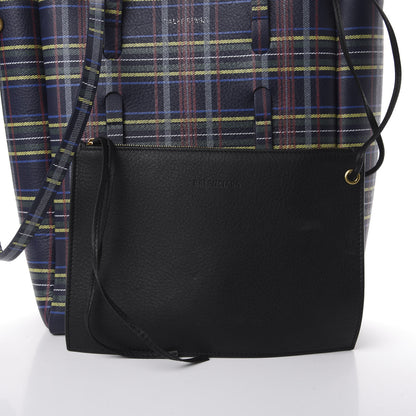 Balenciaga Calfskin Plaid XS Everyday Tote Bleu Navy Jaune 13 of 13
