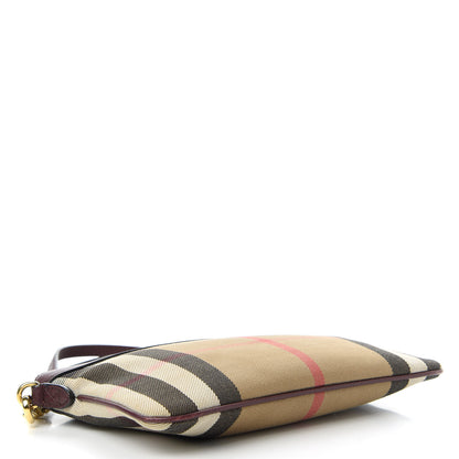 Burberry House Check Derby Peyton Crossbody Clutch Bag Mahogany Red 4 of 10
