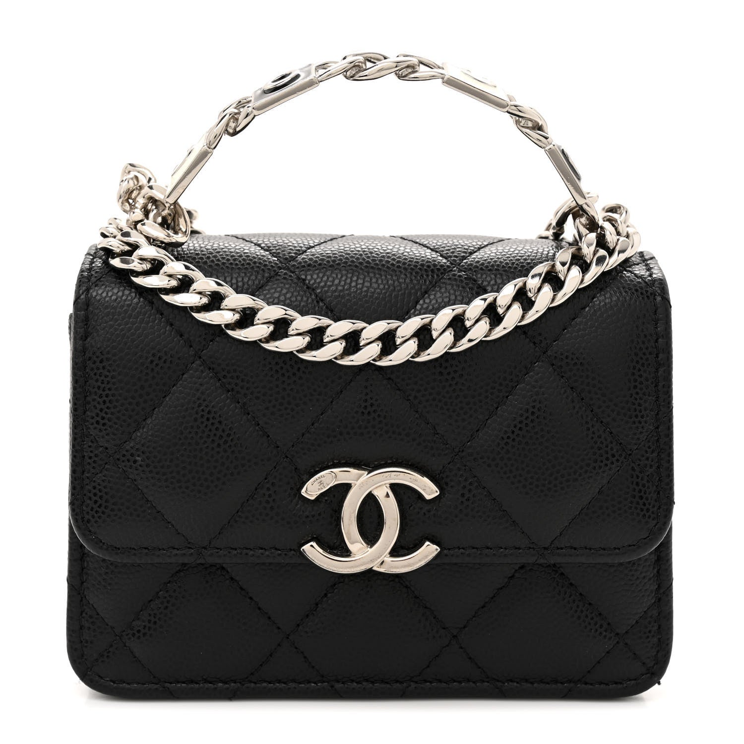 Chanel Caviar Quilted Pick Me Up Clutch With Chain Black 1 of 12