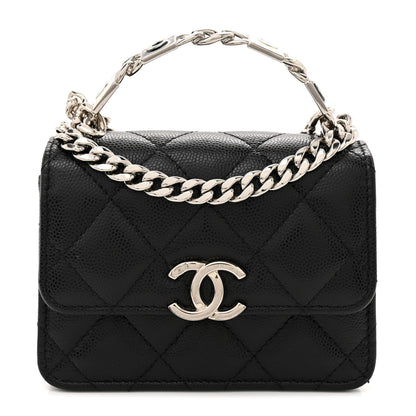 Chanel Caviar Quilted Pick Me Up Clutch With Chain Black 1 of 12