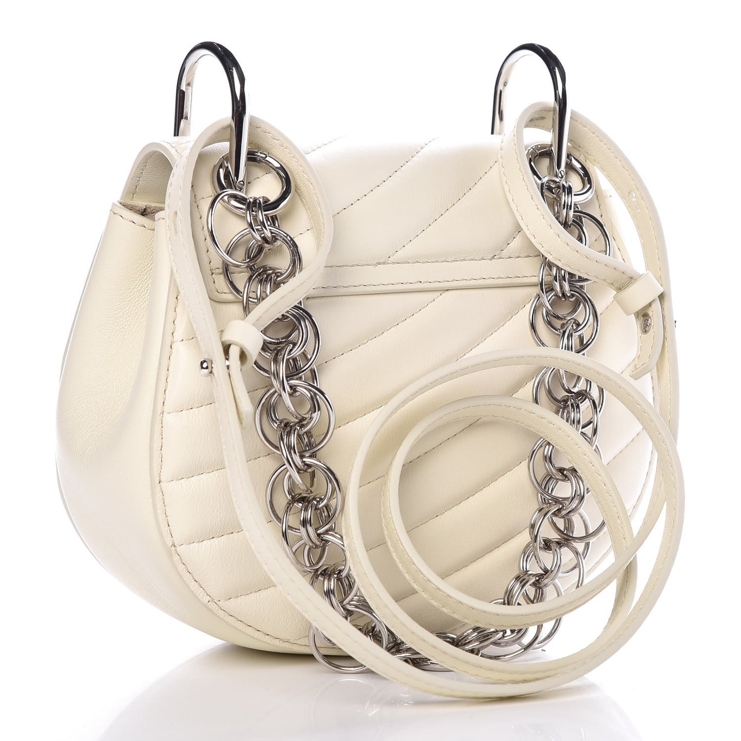 Calfskin Quilted Mini Drew Bijou Shoulder Bag Natural White