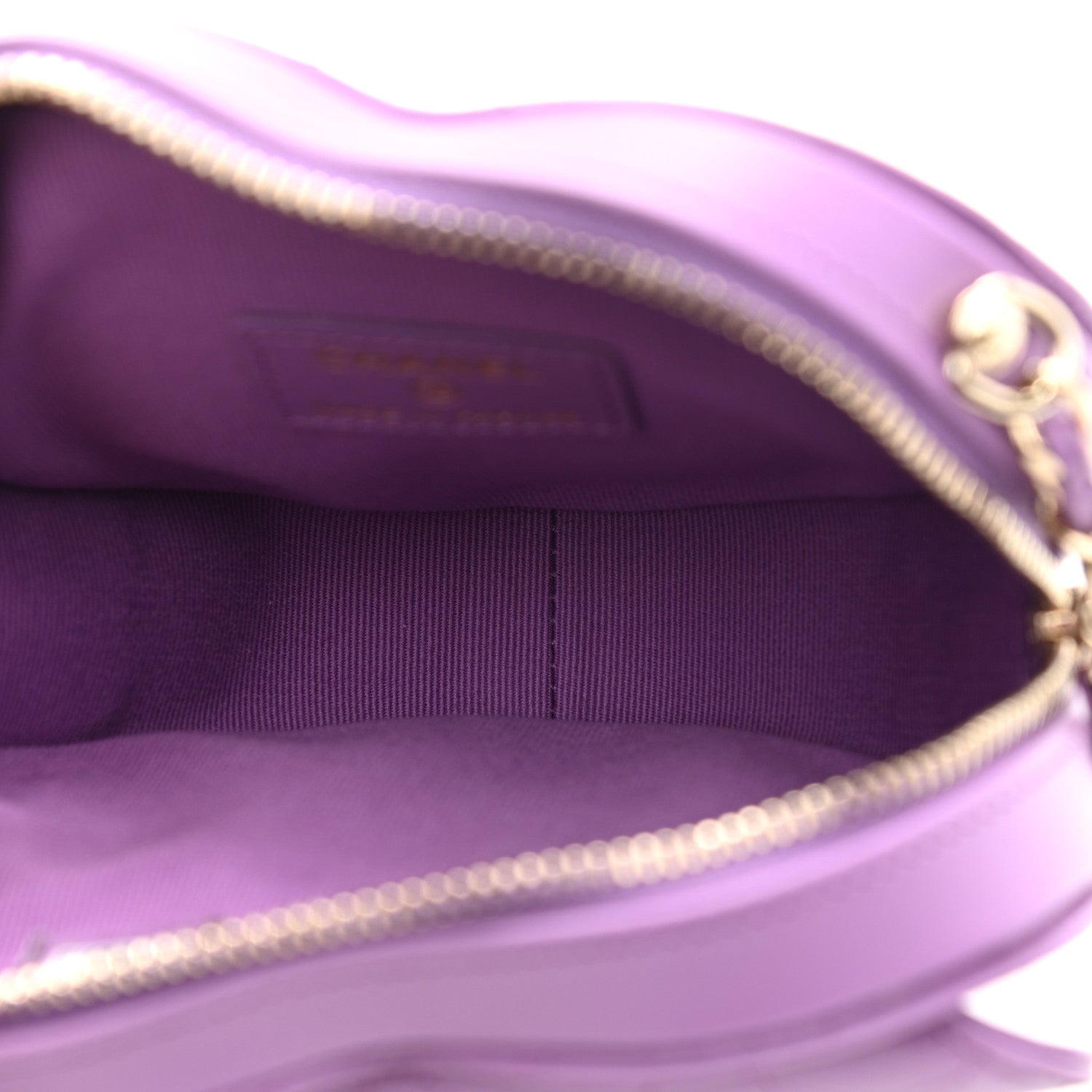 Chanel Lambskin Quilted CC In Love Heart Clutch With Chain Purple 5 of 10