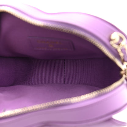Chanel Lambskin Quilted CC In Love Heart Clutch With Chain Purple 5 of 10