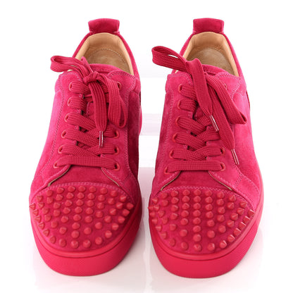 Christian Louboutin Veau Velours Louis Junior Spikes Flat Sneakers 41 Rosa 5 of 10